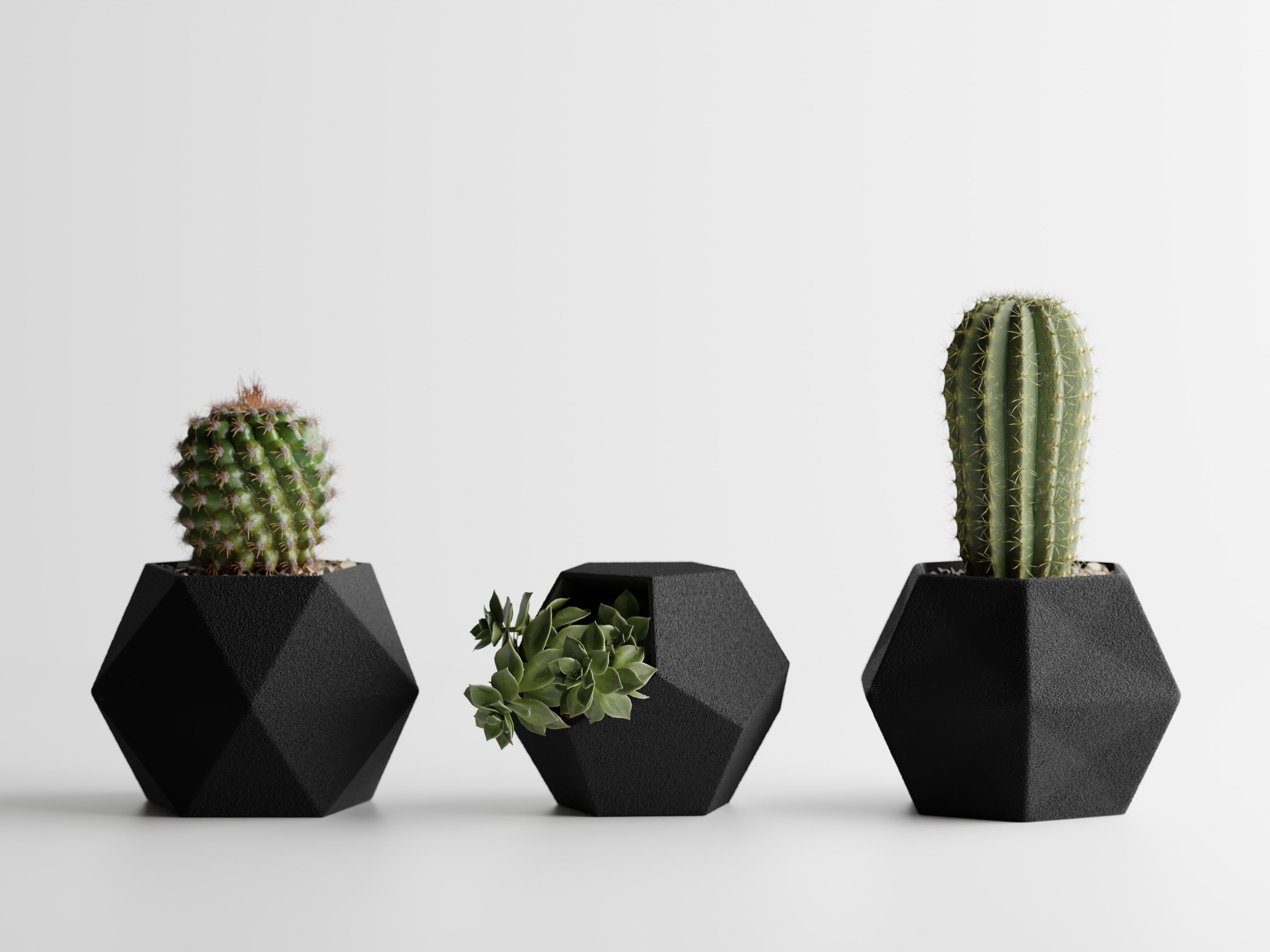 Gio Trio Geometric Planter Set | Modern Indoor Planters