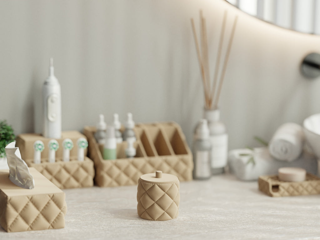 Cotton Pad Dispenser Holder | Bathroom Vanity Organizer