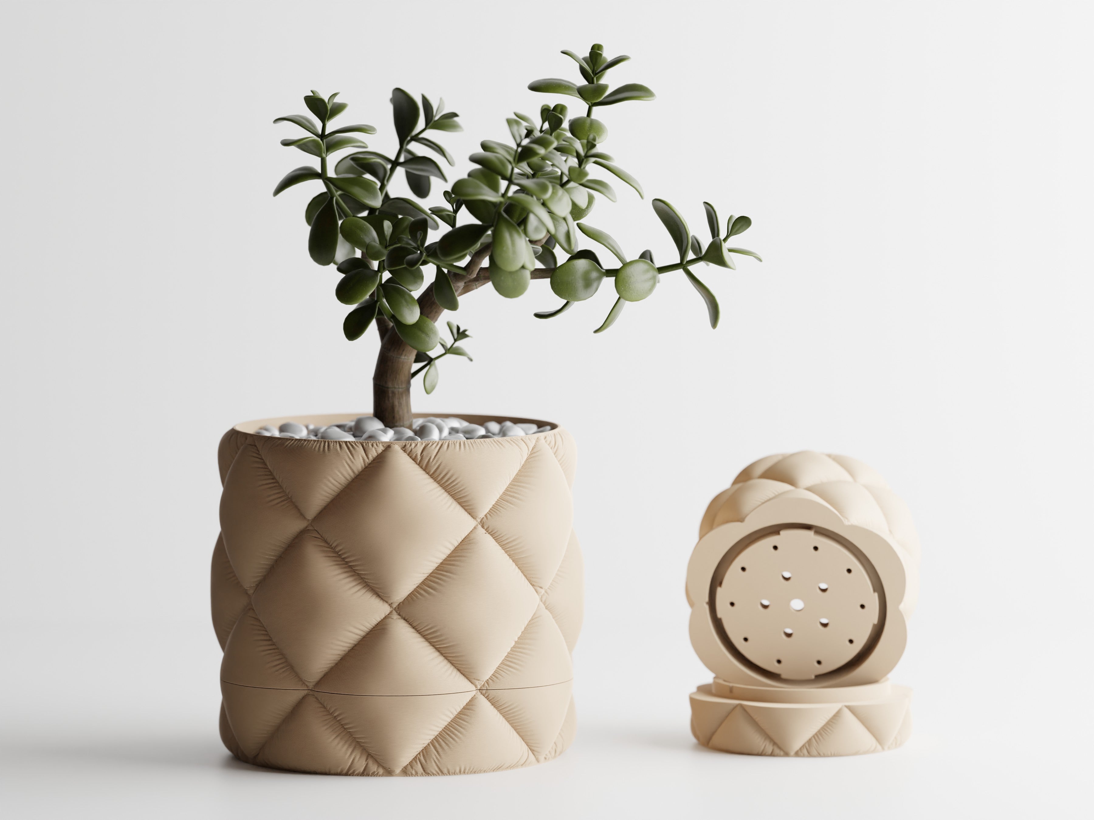 Inflated Cloth Planter Pot | Planter with Drainage Tray
