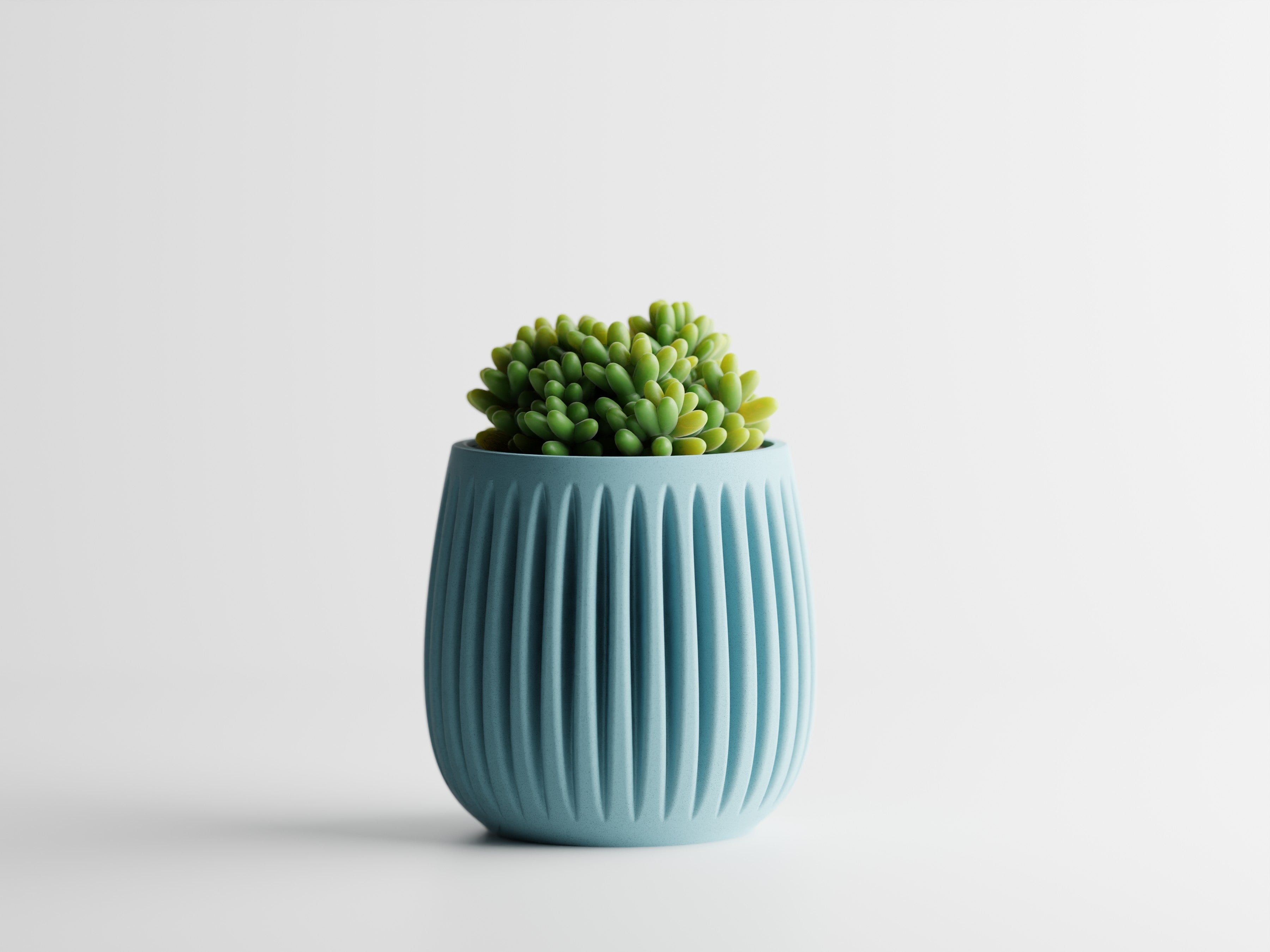 Columna Modern Ribbed Planter | 3D Printed Indoor Planter