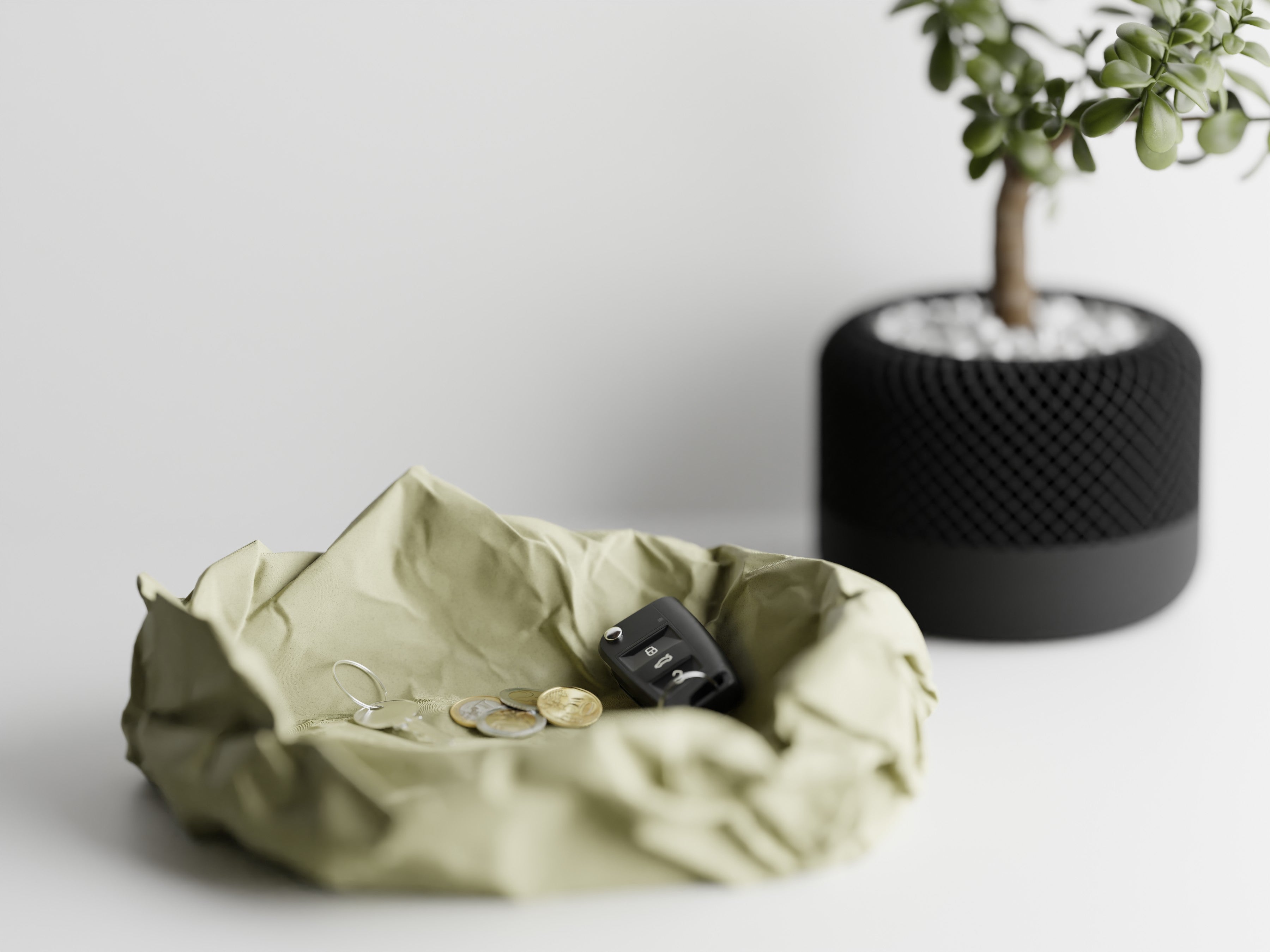 Crumbled Paper Bowl Catchall Tray | Modern Desk Organizer