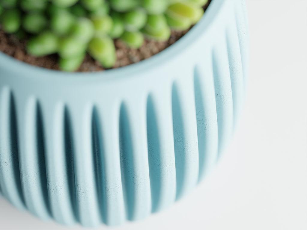 Columna Modern Ribbed Planter | 3D Printed Indoor Planter