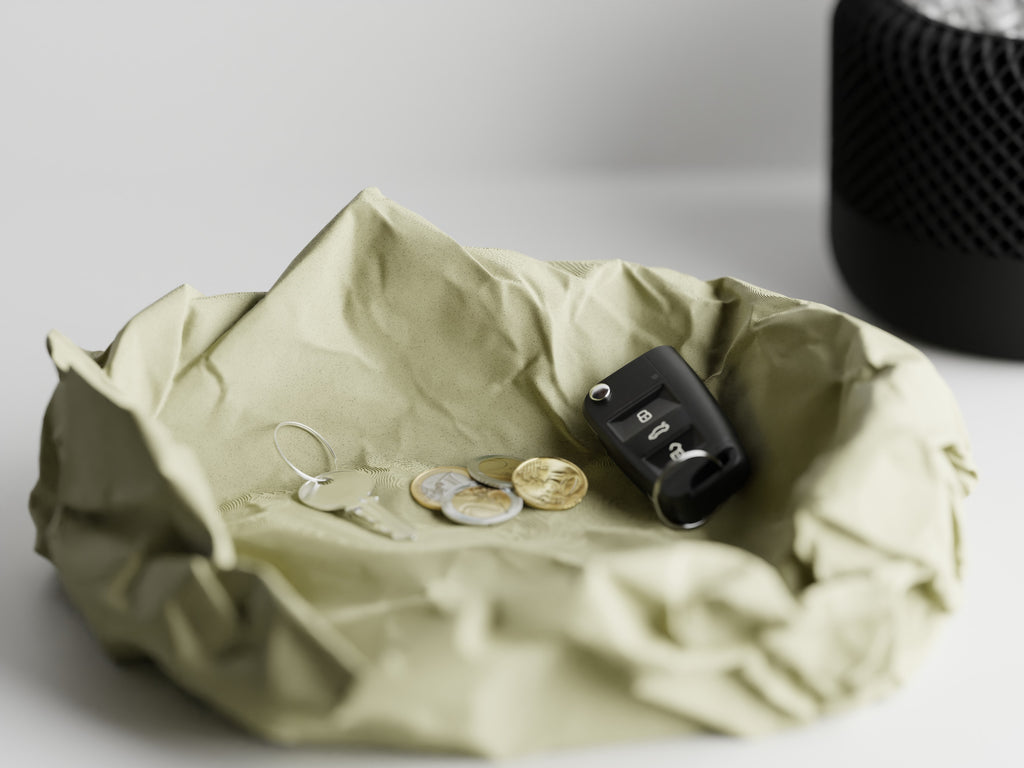 Crumbled Paper Bowl Catchall Tray | Modern Desk Organizer