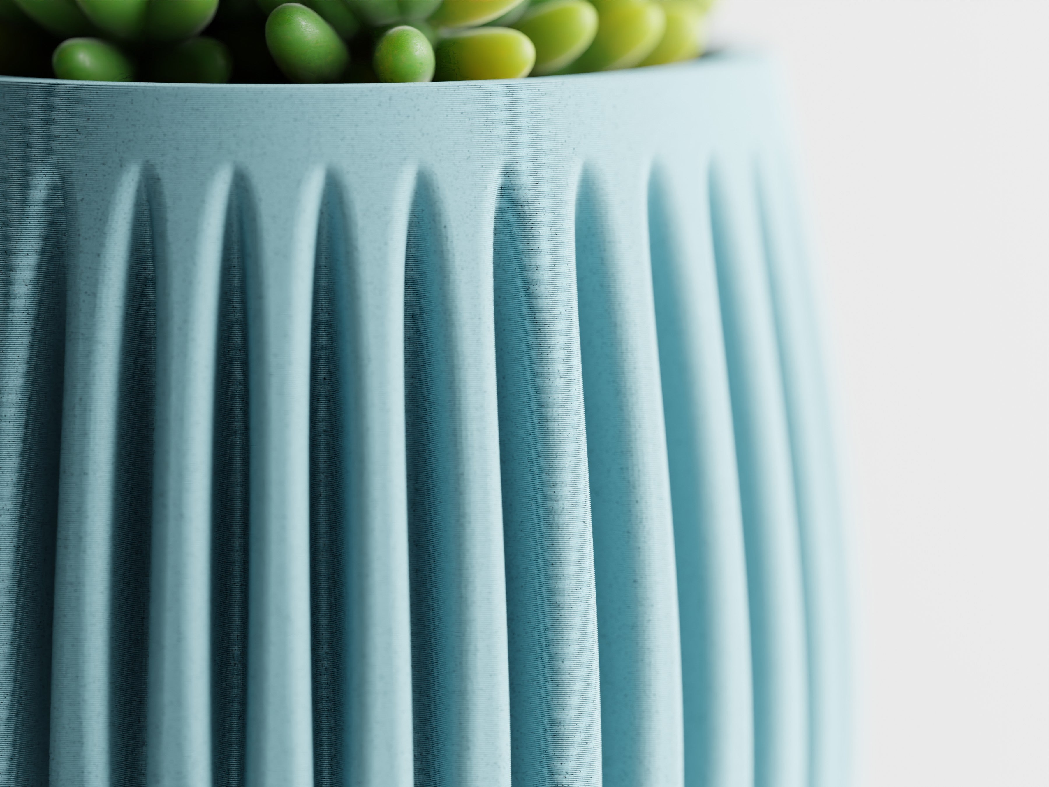 Columna Modern Ribbed Planter | 3D Printed Indoor Planter