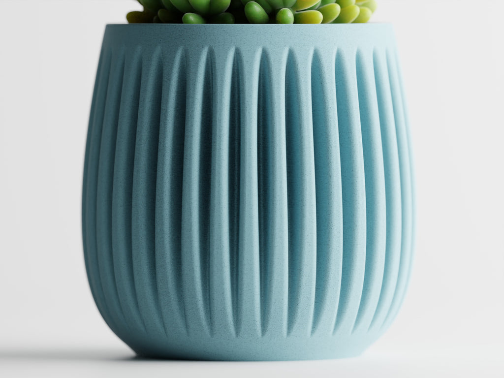 Columna Modern Ribbed Planter | 3D Printed Indoor Planter