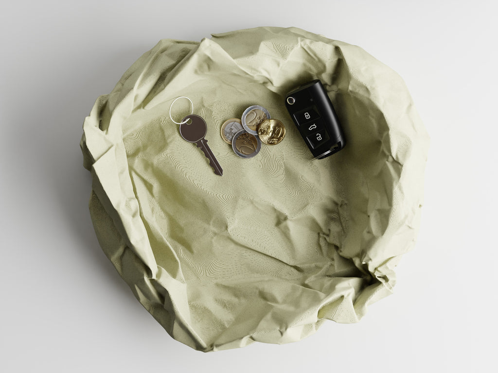 Crumbled Paper Bowl Catchall Tray | Modern Desk Organizer