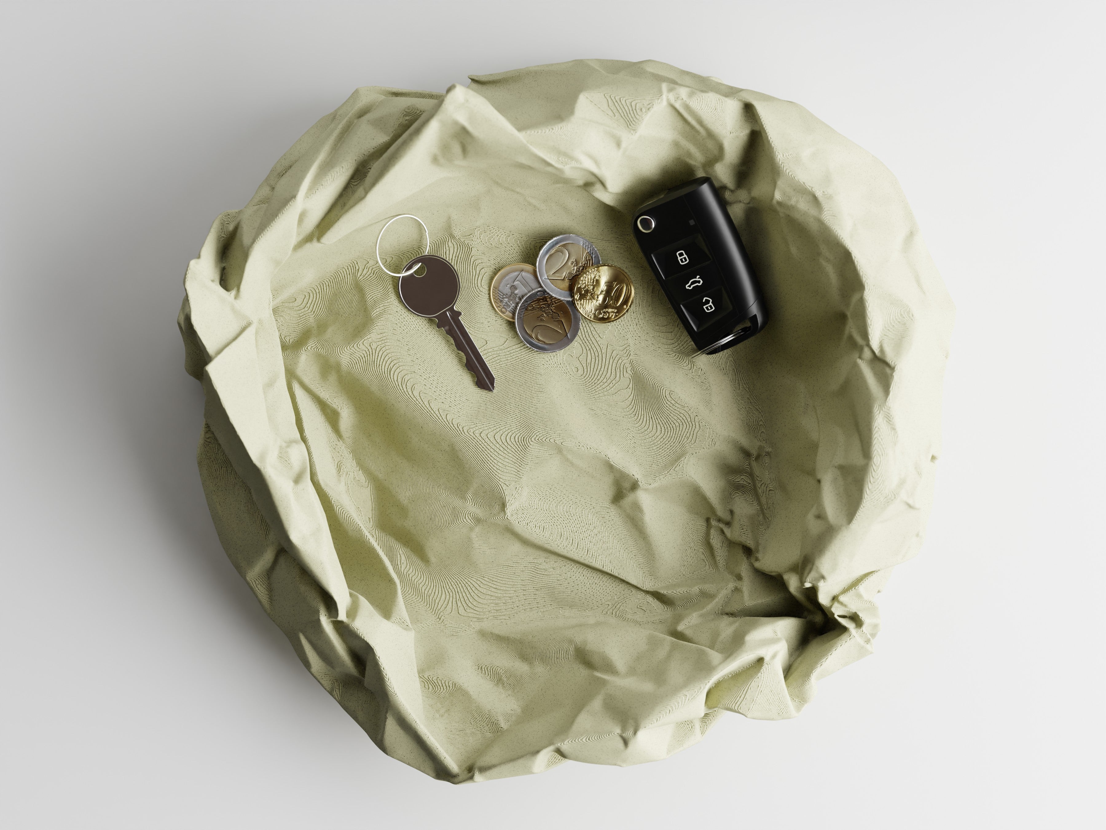 Crumbled Paper Bowl Catchall Tray | Modern Desk Organizer