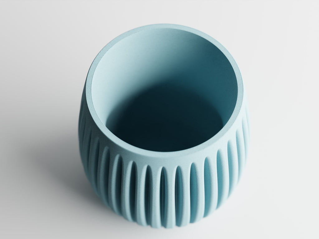 Columna Modern Ribbed Planter | 3D Printed Indoor Planter